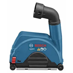 Dust collection attachment designed for use with Bosch angle grinders. Captures dust and debris during grinding operations to reduce airborne particles. Helps maintain a cleaner work environment and supports compliance with silica dust regulations on job sites.