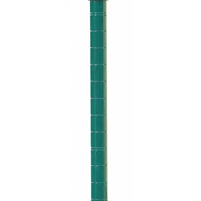 METRO Industrial Wire Shelving Post: 34 in x 1 in, Steel, Split Sleeve, Green - Antimicrobial Wire Shelving Posts for Wet & Dry Use