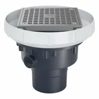 This ZURN height adjustable floor drain features a 5 in grate size and 3 in nominal pipe size, constructed from PVC with a bronze finish. It uses a solvent weld connection type for secure installation. Suitable for industrial drainage applications where adjustable height is needed