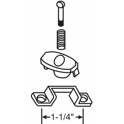 OEM APPROVED VENDOR Door Latch 14-51, 3 in Lg, 1 5/8 in Wd, 1/2 in Ht - Locks for Sliding Doors