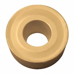 Round indexable turning insert for general-purpose machining of steel and cast iron. The round geometry provides strong cutting edges and smooth chip control, suitable for roughing and finishing operations on lathes in industrial manufacturing.