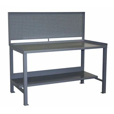 JAMCO Workbench: Fixed Ht, Steel, 72 in x 36 in, 3,000 lb Overall Load Capacity - Workbenches with Pegboard Panels & Lower Shelves