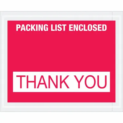 OEM Packing List Envelopes: 5 1/2 in x 4 1/2 in - Printed Packing List Envelopes