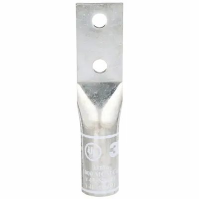 3M Compression Lugs: For 1000 kcmil, Stranded Wire, 1/2 in Stud Size, Long - Two-Hole Compression Lugs