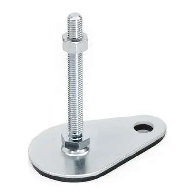 JW WINCO Male-End Leveling Mount: Swiveling Stud, 1/2"-13 Thread Size - Non-Skid Male Leveling Mounts