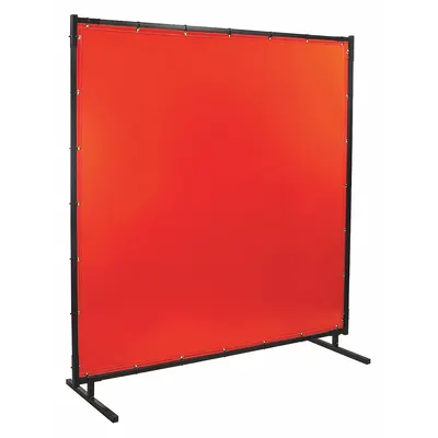 STEINER Welding Screen: Vinyl, 4 ft Ht, 6 ft Wd, Orange, 1 in Frame - Heavy-Duty Tinted Transparent Welding Screens