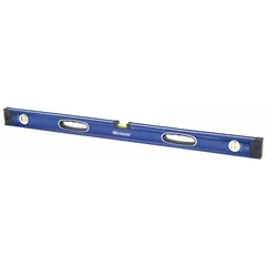 This 48-inch I-beam level features a side-read-only design with an LED-illuminated acrylic barrel for visibility in low-light conditions. The aluminum frame provides a rigid structure for leveling and plumbing tasks in construction and framing applications. Vials include 0° and 0.075° graduations.