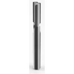 Straight-flute router bit with diamond coating for machining composite materials such as carbon fiber, fiberglass, and laminates. Features a 1/2" cutting diameter, 1-1/4" length of cut, and 2-flute geometry. The diamond coating extends tool life and produces clean edges in abrasive composites.