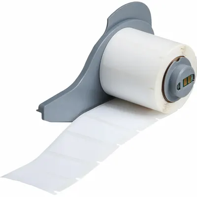 BRADY M7-30-422 Precut Label Roll, 1 1/2 in x 3/4 in, Polyester, White - Brady Precut Label Rolls