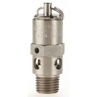 CONRADER Safety Valve: Hard Seat, 1/4 in (M)NPT Inlet (In.), 100 psi Preset Setting (PSI) (MPN SRH250-SS-100)