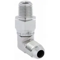Hydraulic Hose Adapter: 3/8 in x 1/2 in Fitting Size, Male x Male, NPTF x JIC, Swivel, 90° Elbow (MPN 2249-6-8S)