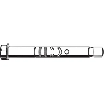 OEM Sleeve Anchor with Hex Nut, 1/2 in Dia, 3/8 in Thread, Steel, 10 PK - Sleeve Anchors with Hex Nuts