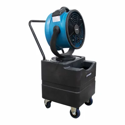 XPOWER FM-88WK Misting Industrial Pedestal Fan, 115V AC, 3 Speeds, Oscillating - Misting Industrial Pedestal Fans