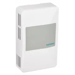Wall-mount room temperature sensor with plastic conduit-box housing, no display. Measures single-point temperature from 32°F to 122°F with ±0.72°F accuracy. Hardwired for LonWorks building automation systems. Includes matching gaskets.