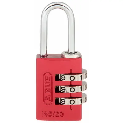 ABUS Combination Padlock: Scrolling Combo, Red, Aluminum, Std Shackle - TSA Approved Luggage Combination Padlocks