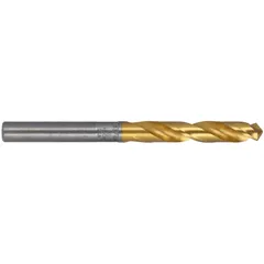 This Silver & Deming drill bit features a 63/64" diameter and is constructed from cobalt steel with a titanium nitride (TiN) coating. The 118° split point reduces walking during drilling. Suitable for large-diameter hole drilling in metal and steel workpieces.