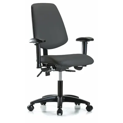 OEM Vinyl Lab Chair with Arms, Height Range 19-24 in, Nylon Base - Vinyl Lab Chairs