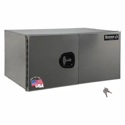 BUYERS PRODUCTS Double Barn-Door Box, 18 in Depth, Silver, Keyed Lock - Double Barn-Door Boxes