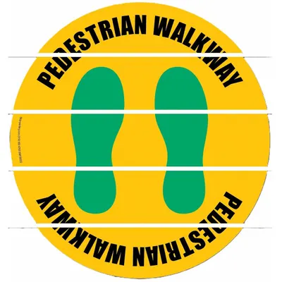 SUPERIOR MARK Pedestrian Walkway Floor Sign: PVC, Adhesive Sign Mounting - Pedestrian Walkway Floor Signs