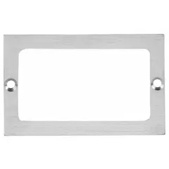 Horizontal badge pouch for displaying ID badges, access cards, or security credentials. Overall height 2 1/2 in, badge pouch height 2 1/2 in, badge pouch width 4 1/4 in. Suitable for use in offices, industrial facilities, and other workplaces requiring visible identification.