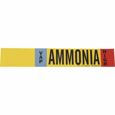 BRADY Ammonia Adhesive Pipe Marker - Ammonia Adhesive Pipe Markers