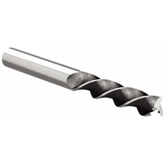 Uncoated carbide square end mill with 3 flutes, 3/4" cutting diameter, 3" length of cut, and 5-1/2" overall length. Designed for high-speed machining of aluminum and non-ferrous materials in slotting, profiling, and contouring operations.