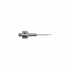 Stepped CMM stylus with a 0.031 in ruby ball tip and a straight shaft with a step. Designed for extended reach in coordinate measuring machines to access recessed or offset features. M5 thread for compatibility with INSIZE M5 touch probes.