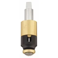 Cartridge assembly for shower faucet valves, compatible with the Apex series. Includes a stem. Used to control water flow and temperature in bathtub and shower applications.