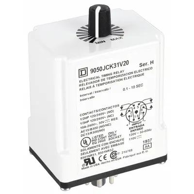 SCHNEIDER Single Function Time Delay Relay: Socket Mounted, 120V DC, 10 A - Socket-Mounted Relays