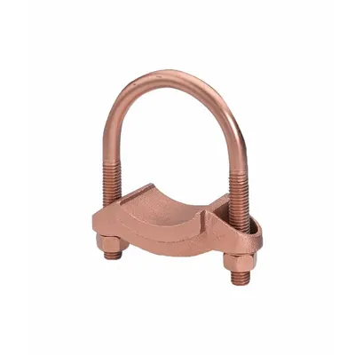BURNDY Grounding Connector: Copper, Up to 1 in Braid Grounding Wire Size - Pipe and Rod U-Bolt Ground Clamps