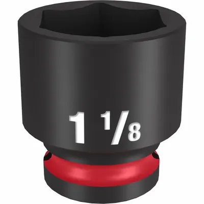 MILWAUKEE Standard Impact Socket: 1/2 in Drive Size, SAE, 1 1/8 in Socket Size, 6-Point - 1/2" Drive Impact Sockets
