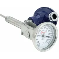 DWYER Dial Thermometer With Process Output: 0°F to 250°F, +/- 1% Accuracy, 12 in Stem Lg, Male (MPN BTO31251)