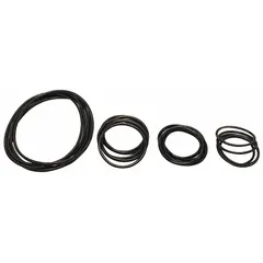 Replacement O-ring kit for Parker Oil-X Evolution compressed air filters. Contains O-rings for filter models 4HDT5 and AA055JNFI. Used during servicing to maintain seal integrity in industrial compressed air systems.