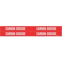 Pipe Marker: Carbon Dioxide, Red, White, Fits 3/4 to 2 3/8 in Pipe O.D., 4 Pipe Markers (MPN 7039-4)