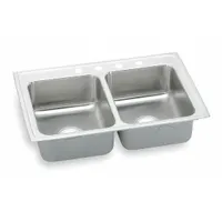 ELKAY Bowl Drop-In Sink: 29 in Overall Lg, 18 in Overall Wd, 7 1/2 in Bowl Dp, 12 in Bowl Lg, 18 ga (MPN LR29184)