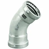 VIEGA MEGAPRESS Crimp Elbow Fitting: 4 in Pipe x 4 in Pipe Size, Press-fit x Press-fit, FKM (MPN 98520)