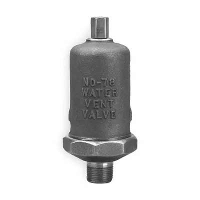 BELL & GOSSETT Air Vent: One Port, Top Port, 3/4 in MNPT, For Water, Brass Body, 150 psi Max. - Vertical-Discharge Air Vents