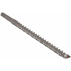 SDS-Plus drill bit for concrete, brick, and block. 7/32 in diameter, 12 in overall length with 10 in maximum drilling depth. Used with rotary hammer drills for anchor hole drilling in construction and maintenance.