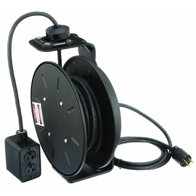 KH INDUSTRIES Self-Retracting Cord Reel, 50 ft, 12 AWG SJOW, NEMA 5-20P/5-20R - Self-Retracting Cord Reels