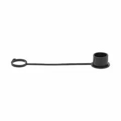 Molded rubber cap designed to protect 3/4 in hydraulic hose fittings from dirt, moisture, and impact. Commonly used on hydraulic systems in industrial equipment to seal coupling ends and extend component life.