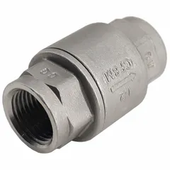 Stainless Steel Inline Piston Check Valve, 1 1/2 in, FNPT x FNPT, NPT