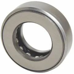 Inch-system banded ball thrust bearing from the D Series. Bore diameter 2 3/8 in, outside diameter 3 27/32 in, overall width 0.813 in. Constructed with AISI 52100 grade balls. Maximum speed 1,760 RPM in oil. Used for axial load support in industrial machinery such as pumps, gearboxes, and conveyor systems.