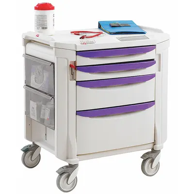 METRO Bedside & Nurse Server Cart: Polyethylene, (2) Swivel/(2) Swivel with Brake - Bedside & Nurse Server Carts