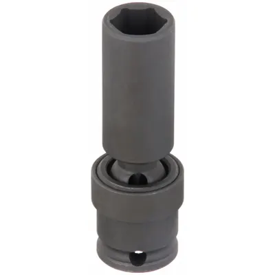 WESTWARD Impact Socket: 11 mm Socket Size, 6-Point, Deep, Black Phosphate - 3/8" Drive Metric Flex Impact Sockets