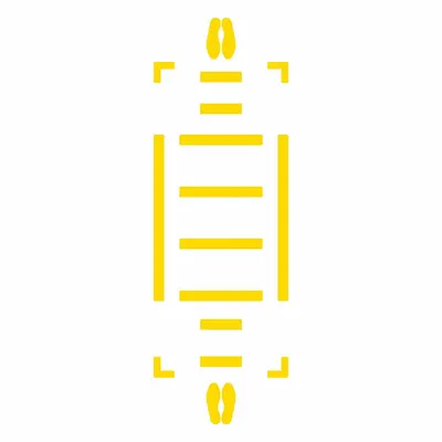 SLIP GARD Floor Marking Tape Kit: Footprint, Solid, Yellow, No Legend, 24 in x 48 in - Footprint-Shaped Floor Marking Tape