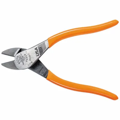 KLEIN TOOLS High Leverage Diagonal Cutting Plier: Std, Straight, Oval, 7/8 in Jaw Lg - Standard-Cut Diagonal-Cutting Pliers