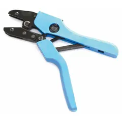 This coaxial cable connector crimper is designed for installing connectors on RG59 and RG6 cables. It features a 9 7/8-inch overall length and a standard cushion grip for comfortable use. Suitable for low-voltage wiring applications such as telecommunications and audio/video installations.