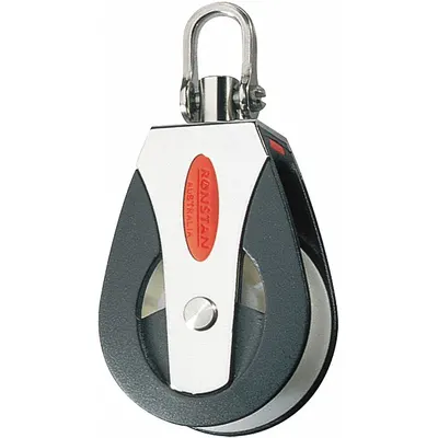 RONSTAN Pulley Block: Swivel, Pulling, 1,650 lb Working Load Limit - Shackle-Attached Snatch Blocks