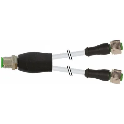 MURRELEKTRONIK M12 Male to (2) M12 Female Y-Distributor Cordset - M12 to M12 Y-Distributor Cordsets with PVC Jacket for Flexing Applications