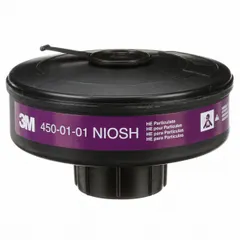 NIOSH-rated HEPA particulate filter for 3M Powerflow PAPR systems. Magenta color, 20 filters per pack. Suitable for use in industrial environments where airborne particulates are present, such as welding, grinding, and chemical processing.